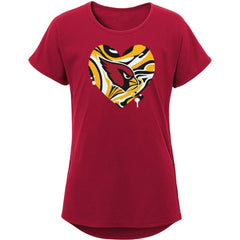 Girls Youth Drip Heart Dolman T-Shirt - Arizona Cardinals T-shirts