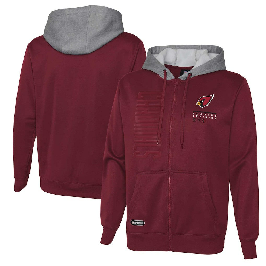 Combine Authentic Field Play Full-Zip Hoodie Sweatshirt - Arizona Cardinals Hoodies