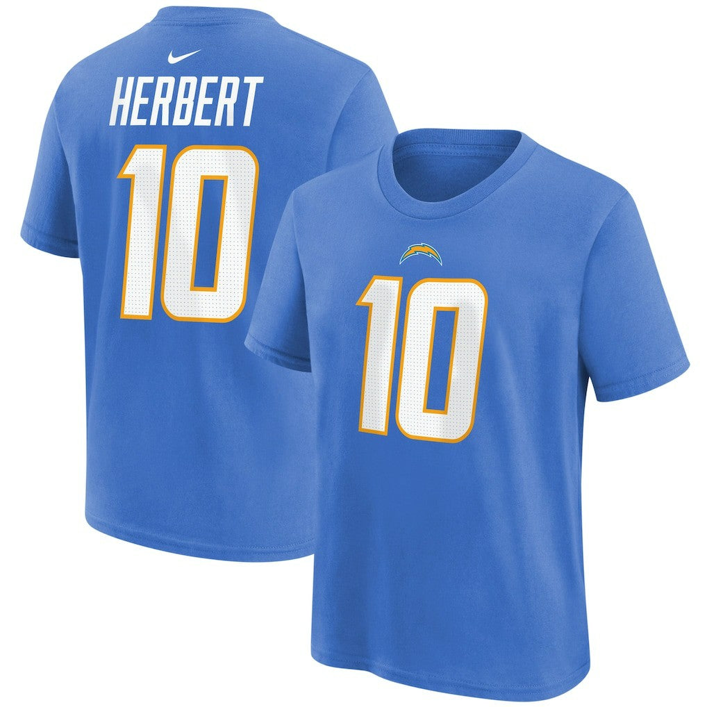 Justin Herbert  Youth Player Name & Number T-Shirt - Los Angeles Chargers T-shirts