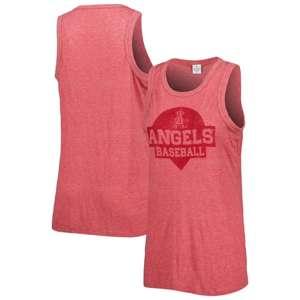 Red Los Angeles Angels Soft as a Grape Women's Tri-Blend Tank Top