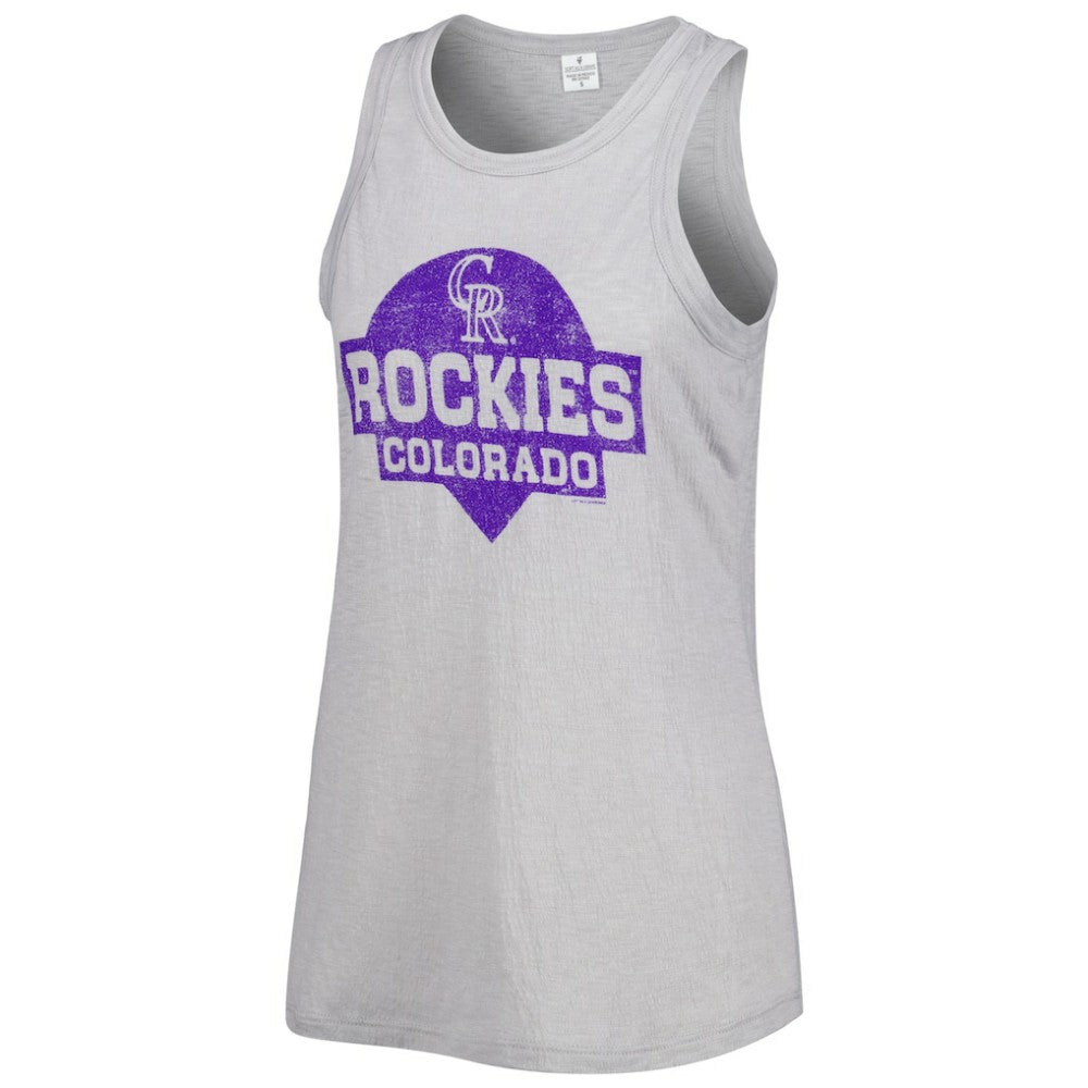 Gray Colorado Rockies Soft as a Grape Women's Tri-Blend Tank Top
