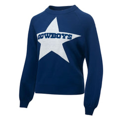 Lauren James Women's Wordmark Star Raglan Pullover Sweater - Dallas Cowboys Pullover