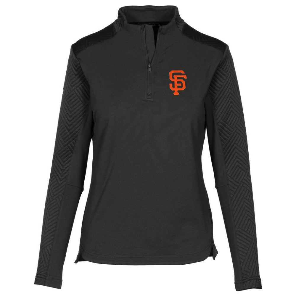 Black San Francisco Giants Levelwear Women's Daybreak Quarter-Zip Pullover Top