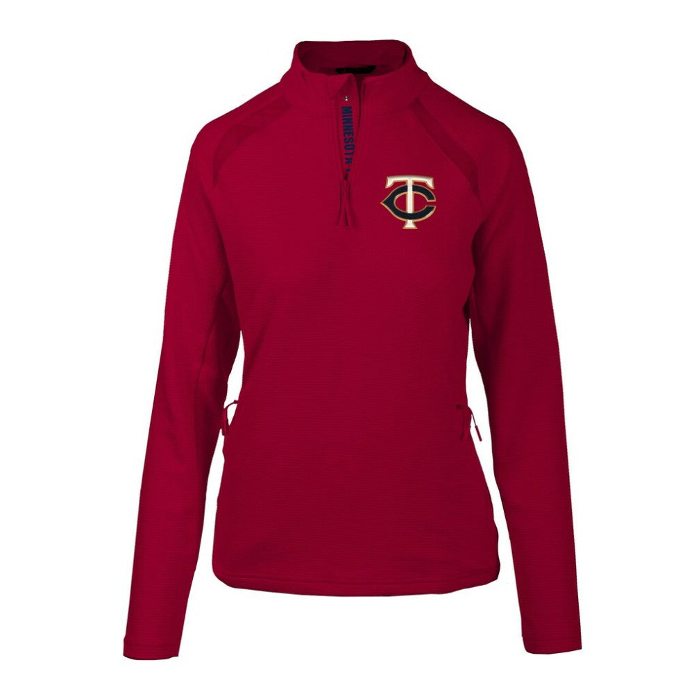 Red Minnesota Twins Levelwear Women's Hadley Quarter-Zip Pullover Top