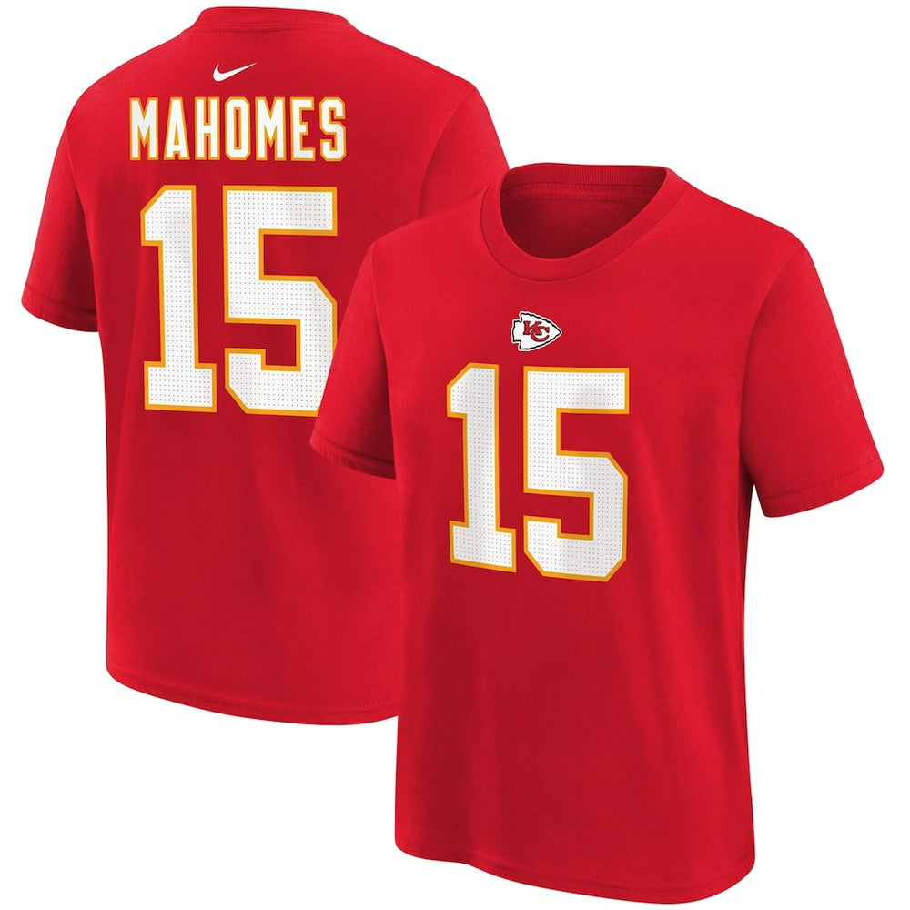 Patrick Mahomes  Youth Player Name & Number T-Shirt - Kansas City Chiefs T-shirts