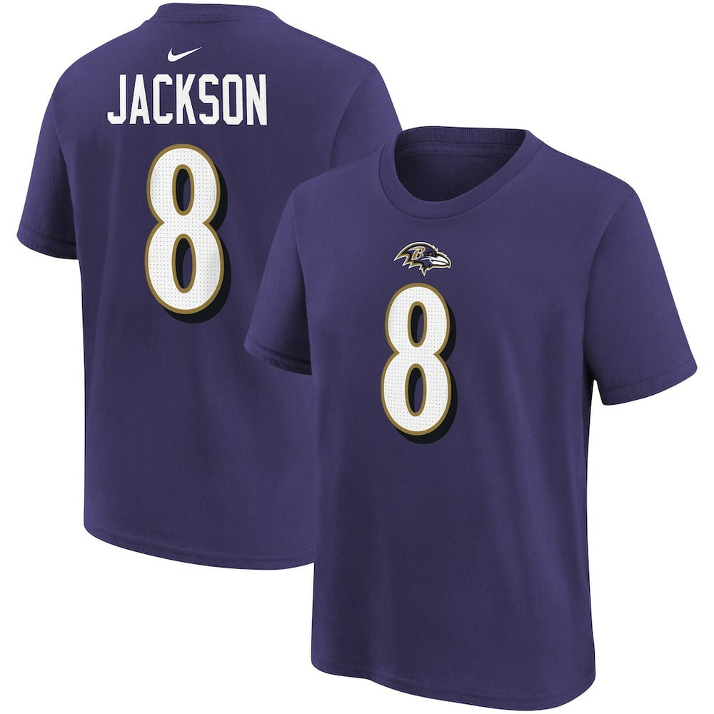 Lamar Jackson  Youth Player Name & Number T-Shirt - Baltimore Ravens T-shirts