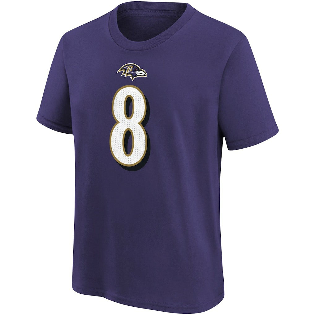 Lamar Jackson  Youth Player Name & Number T-Shirt - Baltimore Ravens T-shirts