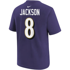 Lamar Jackson  Youth Player Name & Number T-Shirt - Baltimore Ravens T-shirts