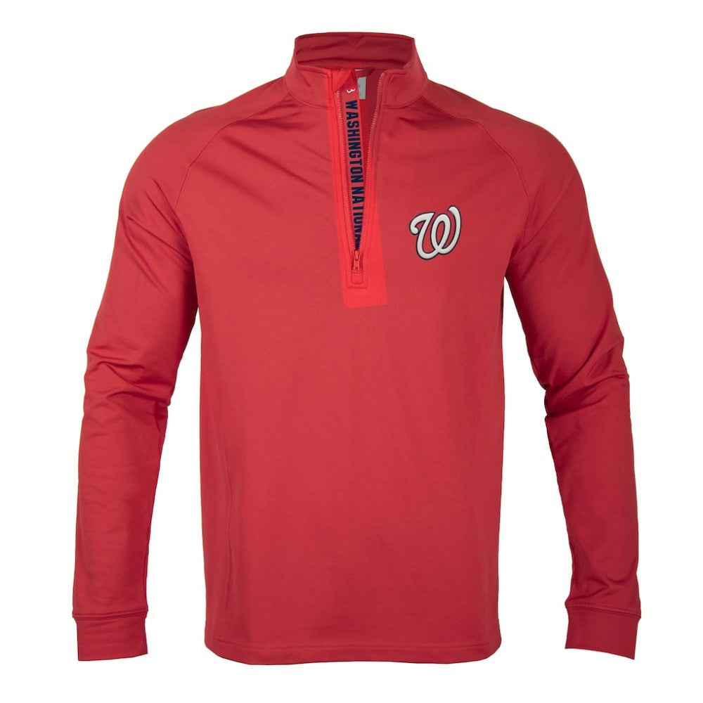 Red Washington Nationals Levelwear Calibre Quarter-Zip Pullover Top