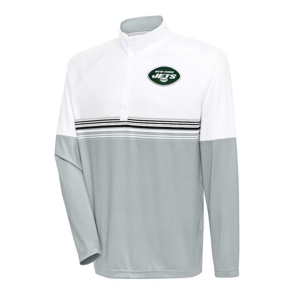 Antigua Bender Quarter-Zip Pullover Top - New York Jets Pullover