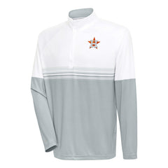 White/Gray Houston Astros Antigua Bender Quarter-Zip Pullover Top