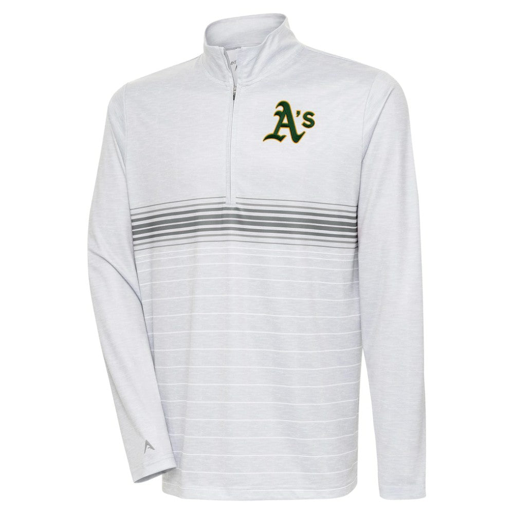 Heather Gray/Steel Athletics Antigua Bullseye Quarter-Zip Pullover Top