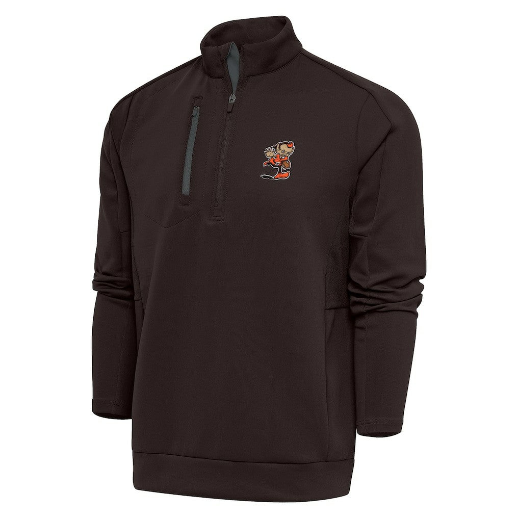 Antigua Team Logo Generation Quarter-Zip Pullover Jacket - Cleveland Browns Pullover