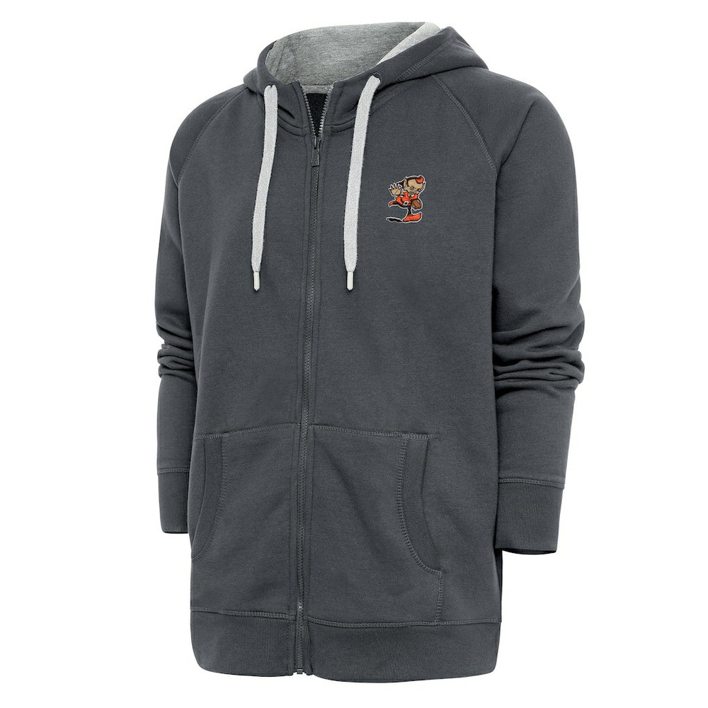 Antigua Team Logo Victory Full-Zip Hoodie - Cleveland Browns Hoodies