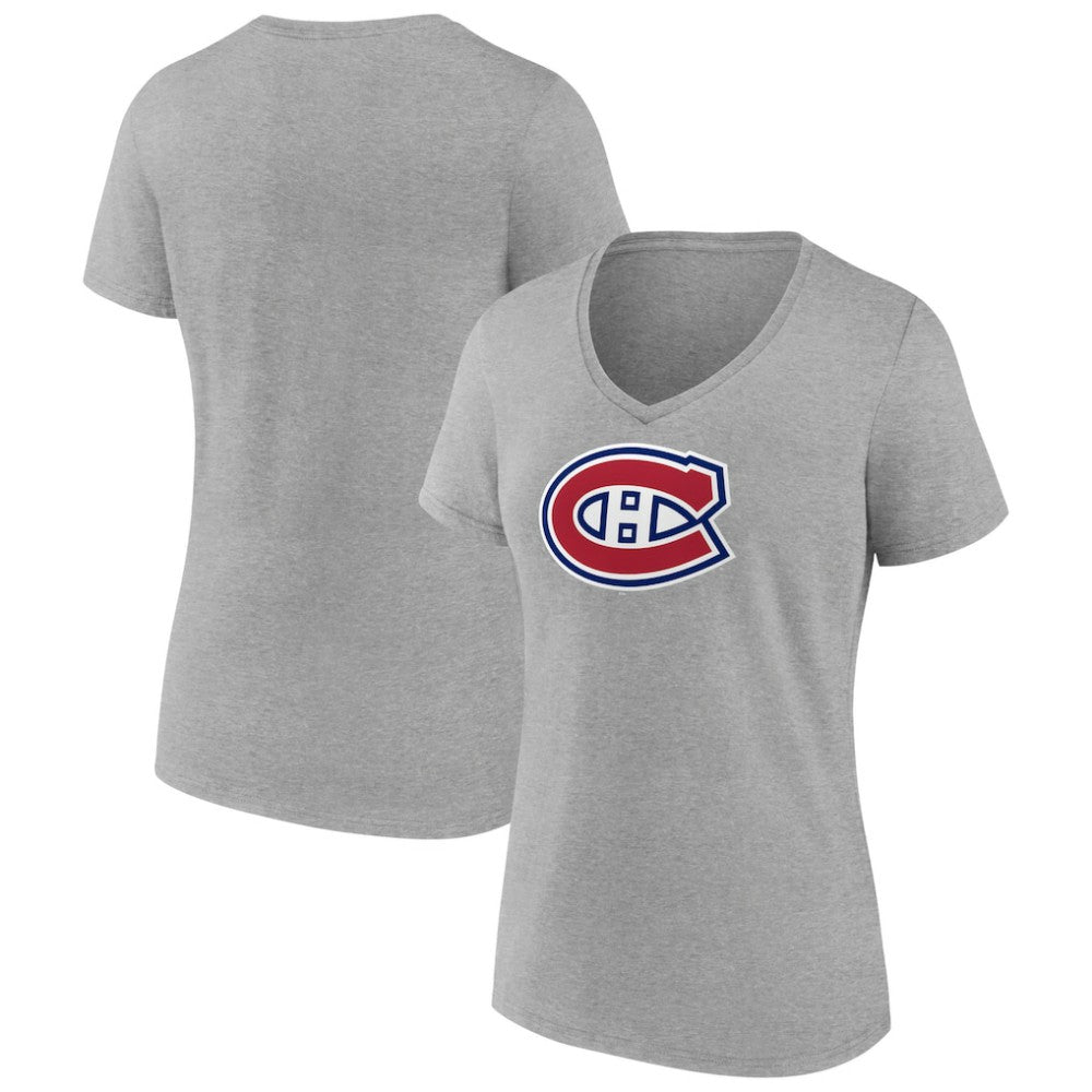 NHL Montreal Canadiens Women's Primary Logo Team V-Neck T-Shirt