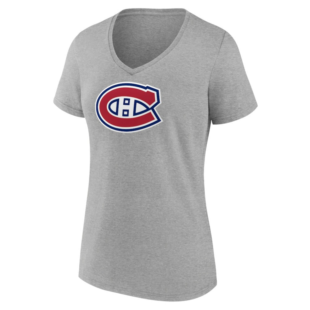 NHL Montreal Canadiens Women's Primary Logo Team V-Neck T-Shirt
