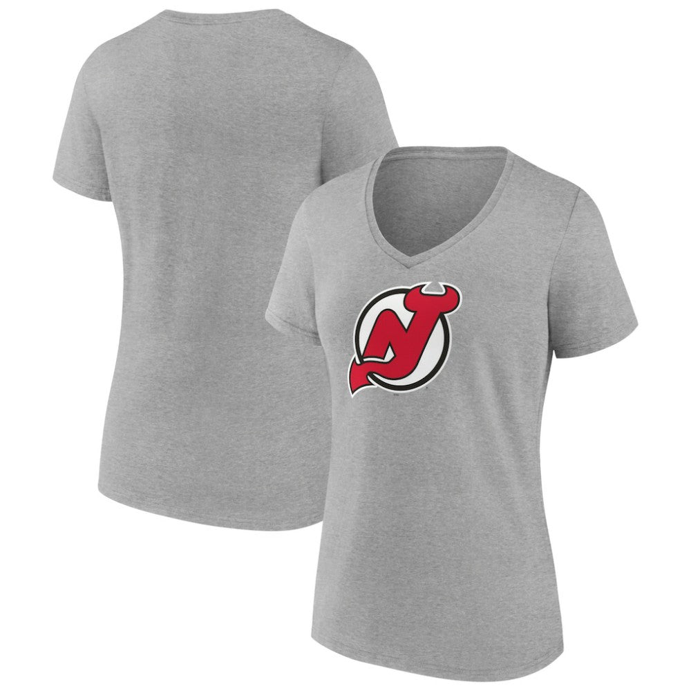 NHL New Jersey Devils Women's Primary Logo Team V-Neck T-Shirt