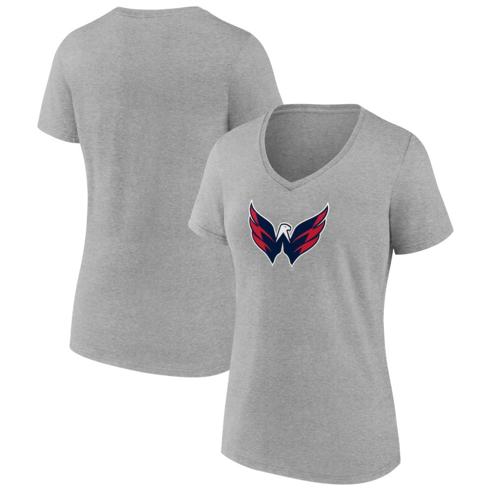 NHL Washington Capitals Women's Primary Logo Team V-Neck T-Shirt