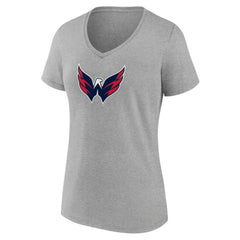 NHL Washington Capitals Women's Primary Logo Team V-Neck T-Shirt