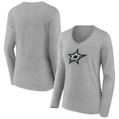 NHL Dallas Stars Women's Primary Logo Team Long Sleeve V-Neck T-Shirt