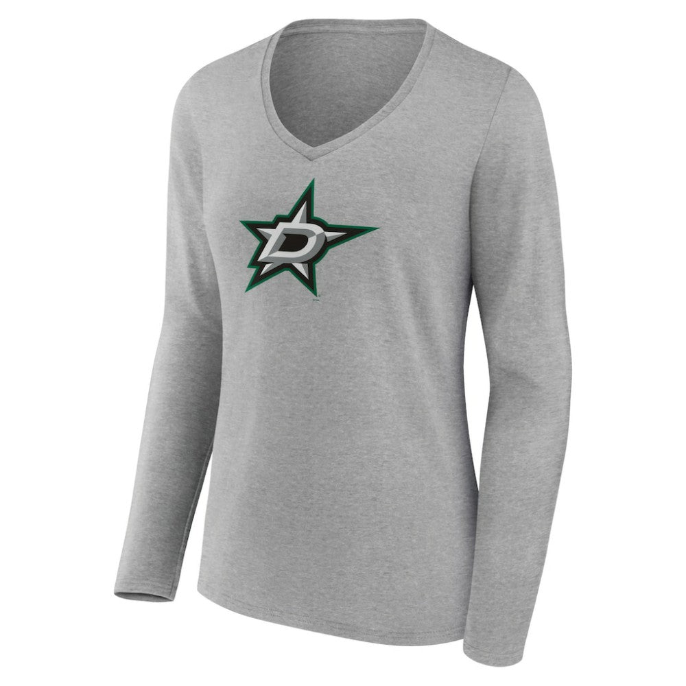 NHL Dallas Stars Women's Primary Logo Team Long Sleeve V-Neck T-Shirt