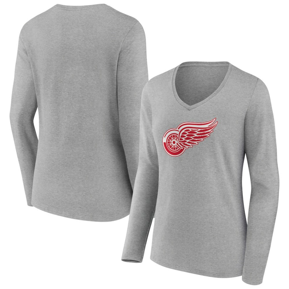 NHL Detroit Red Wings Women's Primary Logo Team Long Sleeve V-Neck T-Shirt