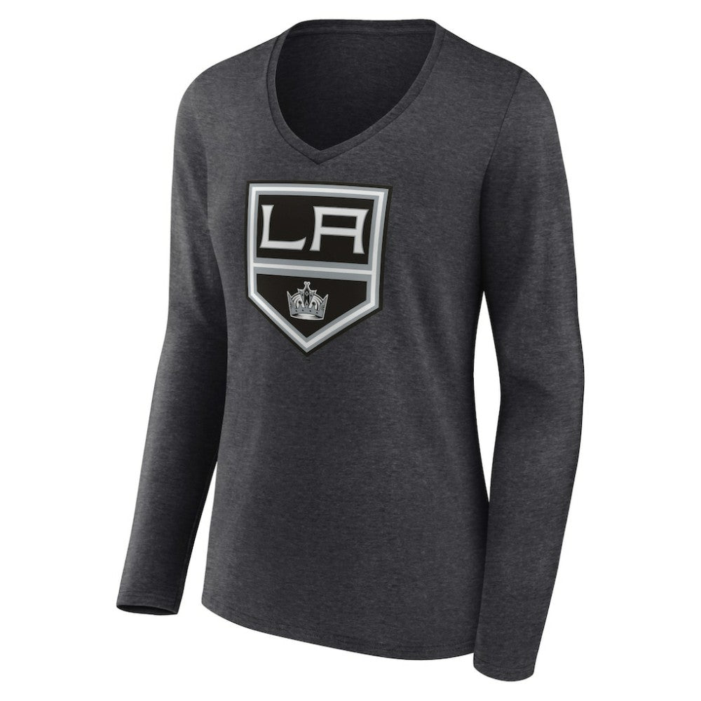 NHL Los Angeles Kings Women's Primary Team Logo Long Sleeve V-Neck T-Shirt