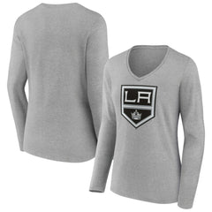 NHL Los Angeles Kings Women's Primary Logo Team Long Sleeve V-Neck T-Shirt