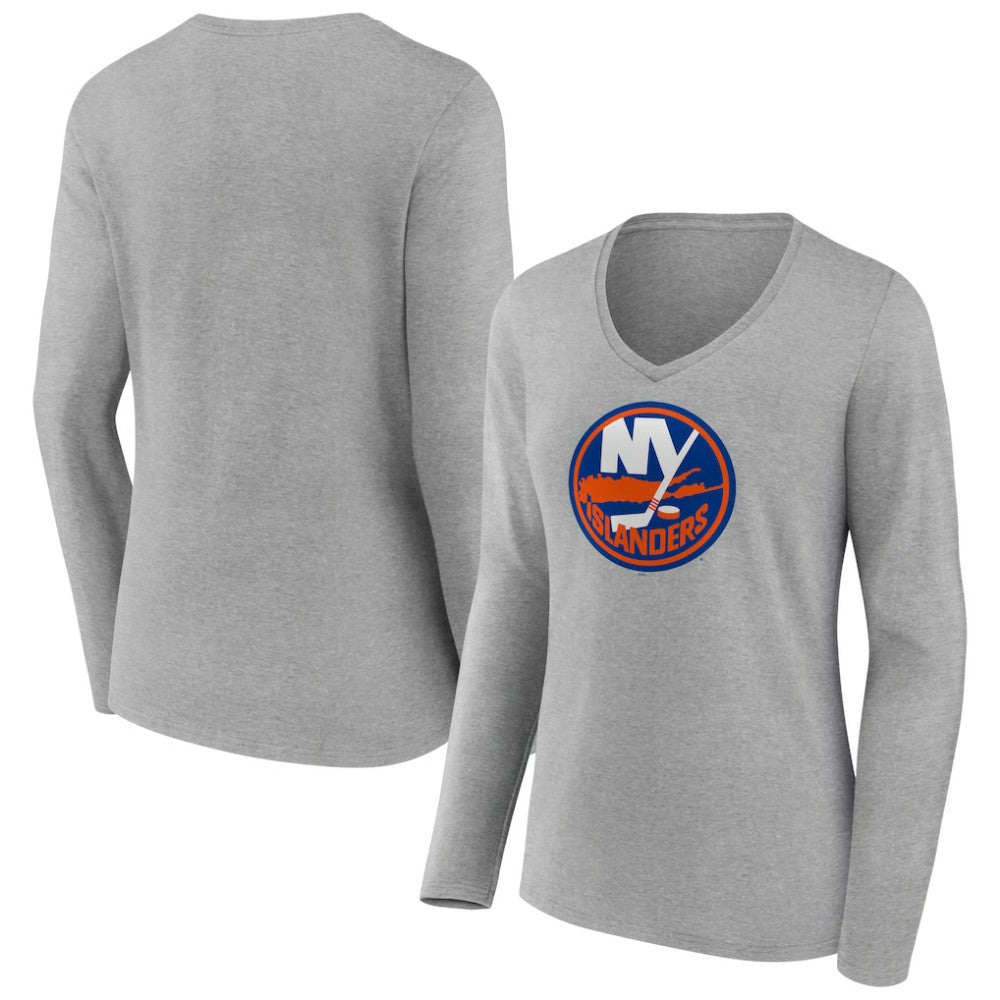 NHL New York Islanders Women's Primary Logo Team Long Sleeve V-Neck T-Shirt