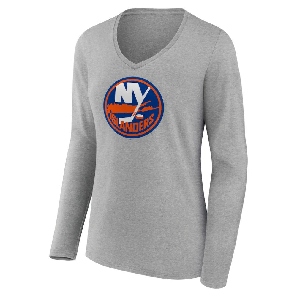 NHL New York Islanders Women's Primary Logo Team Long Sleeve V-Neck T-Shirt