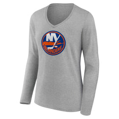 NHL New York Islanders Women's Primary Logo Team Long Sleeve V-Neck T-Shirt