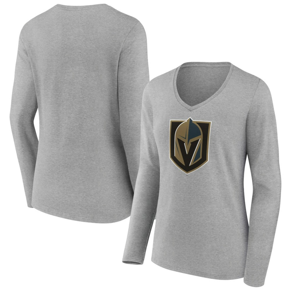 NHL Vegas Golden Knights Women's Primary Logo Team Long Sleeve V-Neck T-Shirt