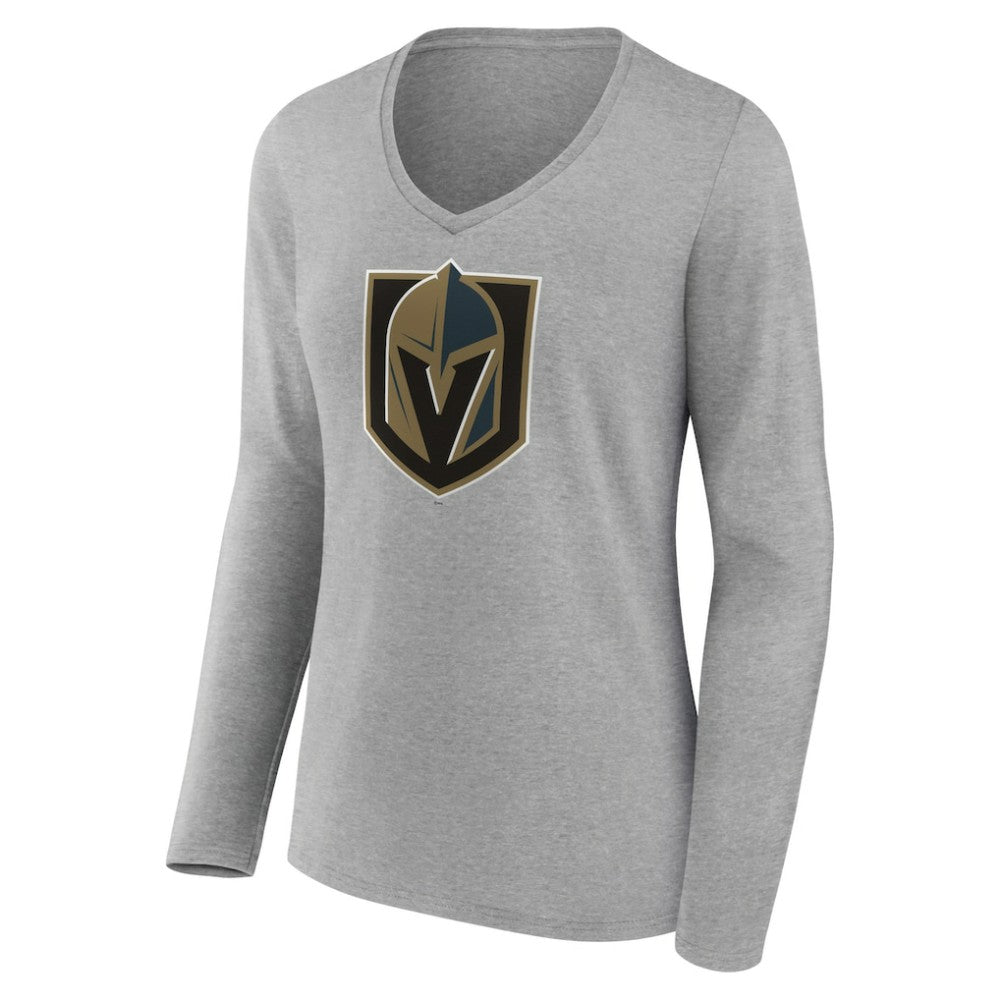 NHL Vegas Golden Knights Women's Primary Logo Team Long Sleeve V-Neck T-Shirt