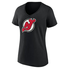 NHL New Jersey Devils Women's Team Primary Logo V-Neck T-Shirt