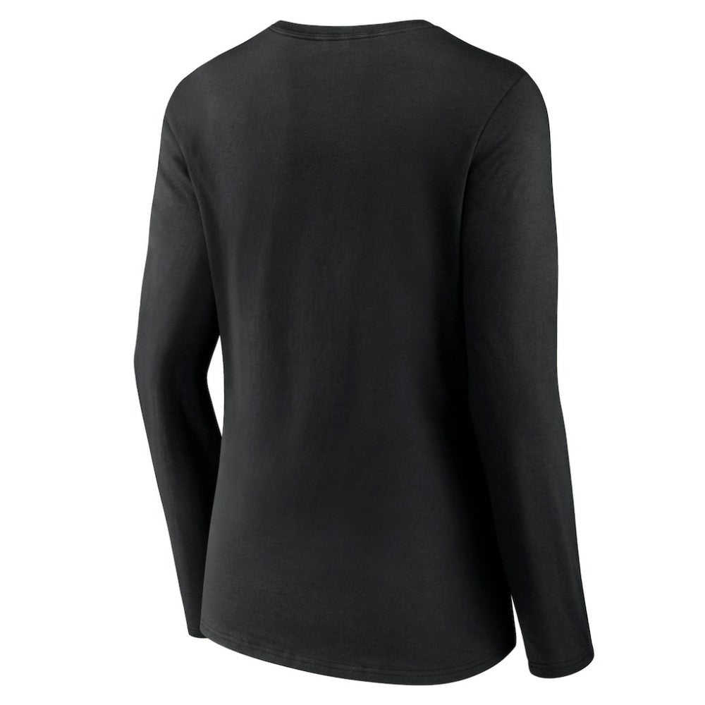 NHL New Jersey Devils Women's Primary Team Logo Long Sleeve V-Neck T-Shirt