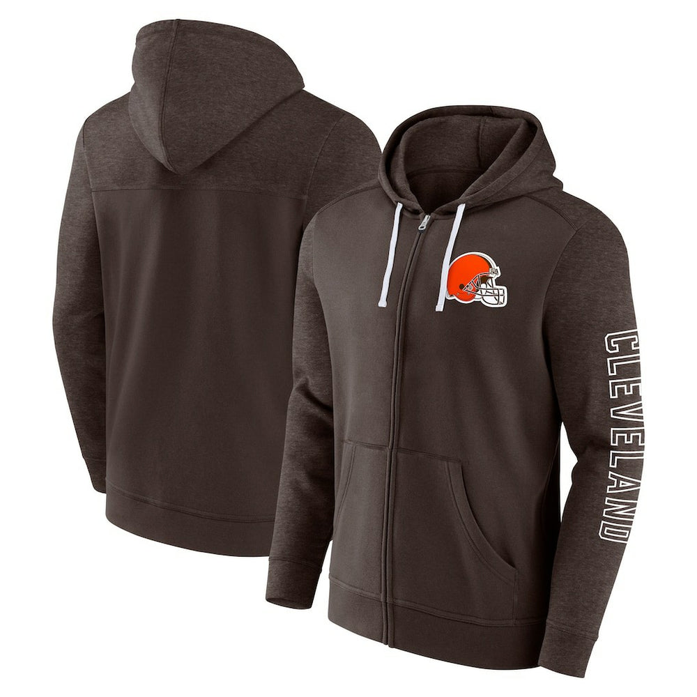 Offensive Lineup Hoodie Full-Zip Hoodie - Cleveland Browns Hoodies