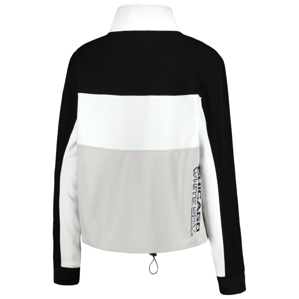 Black/White Chicago White Sox The Wild Collective Women's Color Block Half-Zip Jacket