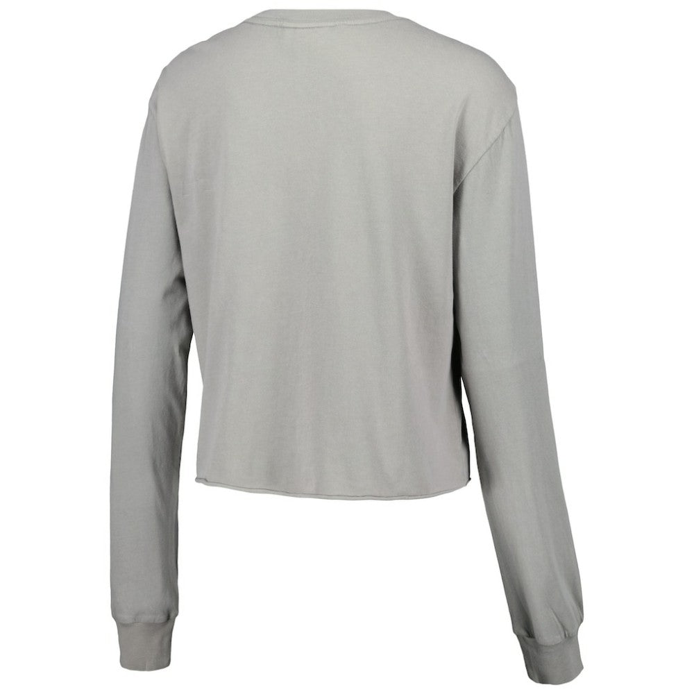 Gray Atlanta Braves The Wild Collective Women's Cropped Long Sleeve T-Shirt