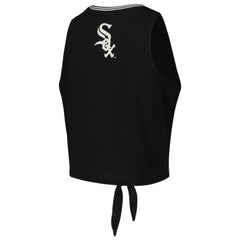 Black Chicago White Sox The Wild Collective Women's Twisted Tie Front Tank Top