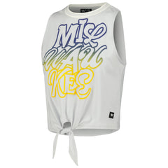 White Milwaukee Brewers The Wild Collective Women's Twisted Tie Front Tank Top