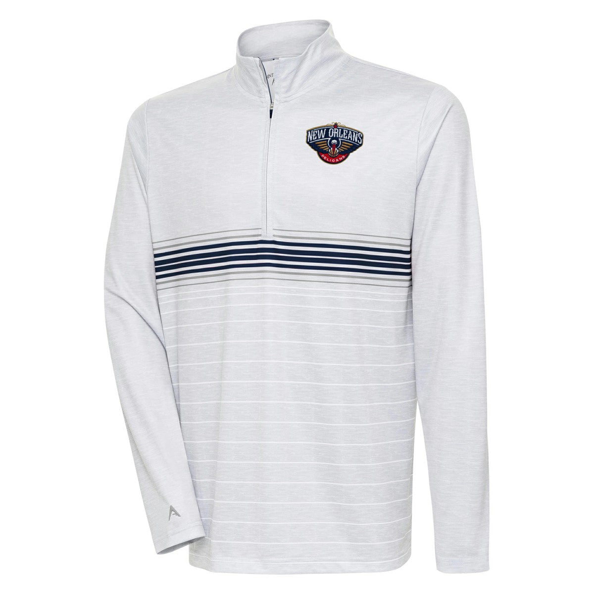 New Orleans Pelicans Antigua Bullseye Quarter-Zip Pullover Top