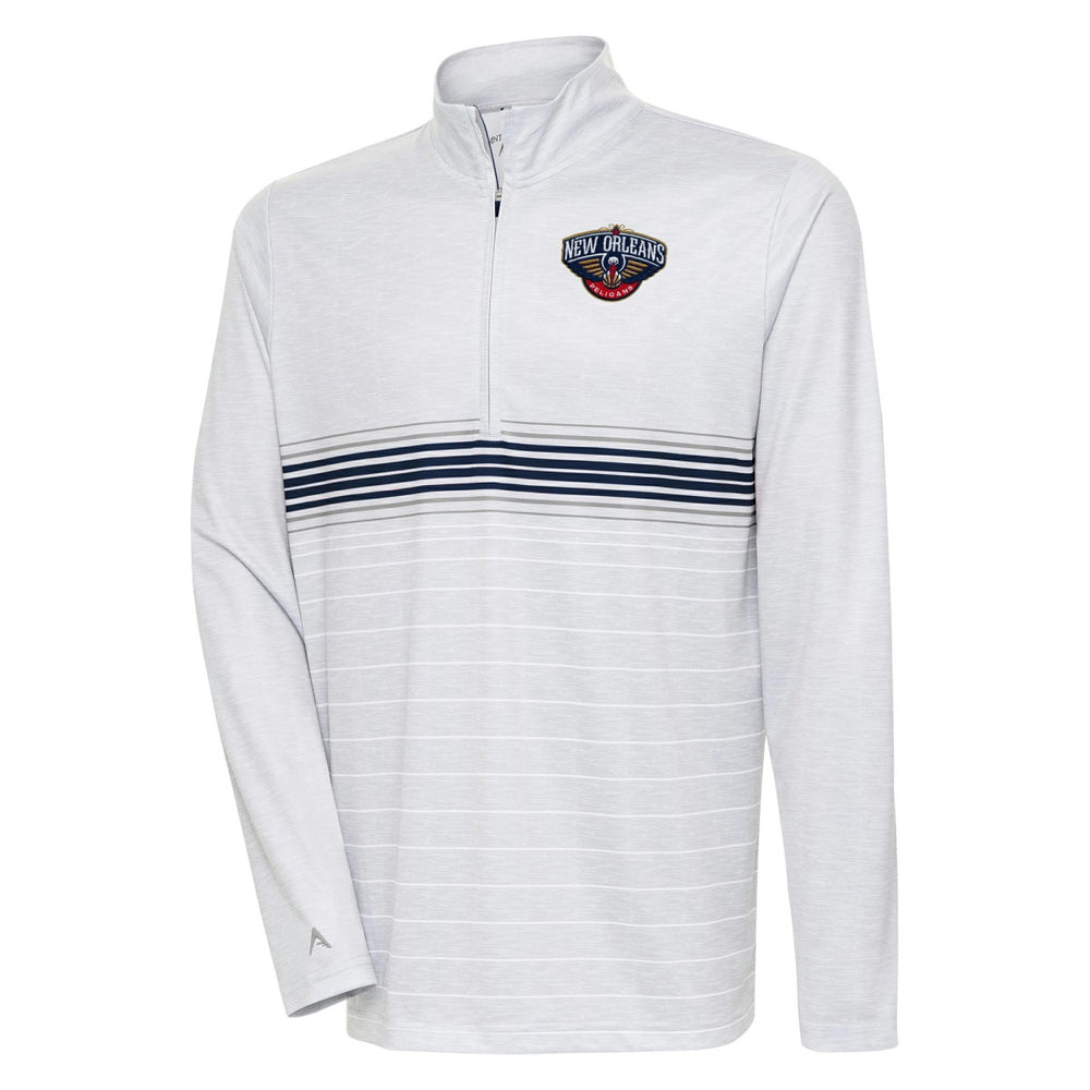 New Orleans Pelicans Antigua Bullseye Quarter-Zip Pullover Top