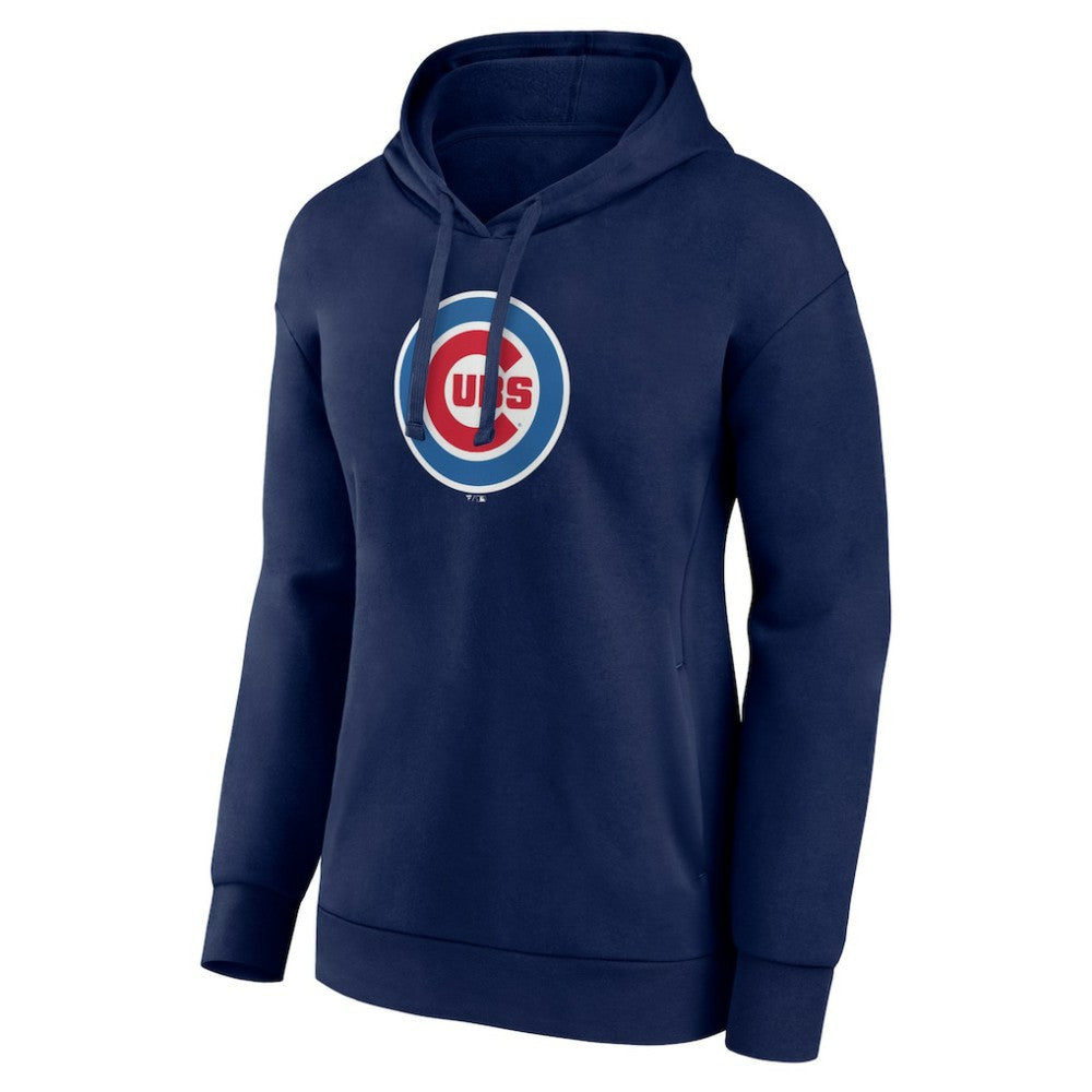 Navy Chicago Cubs Women's Core Logo Pullover Hoodie