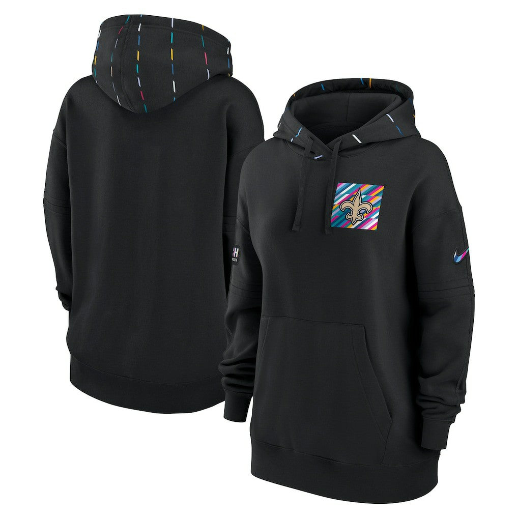 Women's 2023 NFL Crucial Catch Club Pullover Hoodie - New Orleans Saints Hoodies