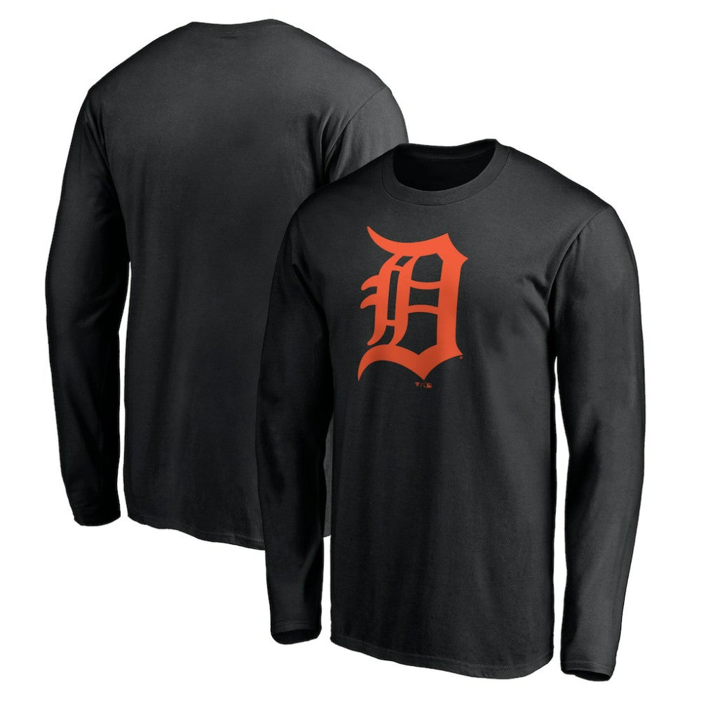 Black Detroit Tigers Official Team Logo Long Sleeve T-Shirt