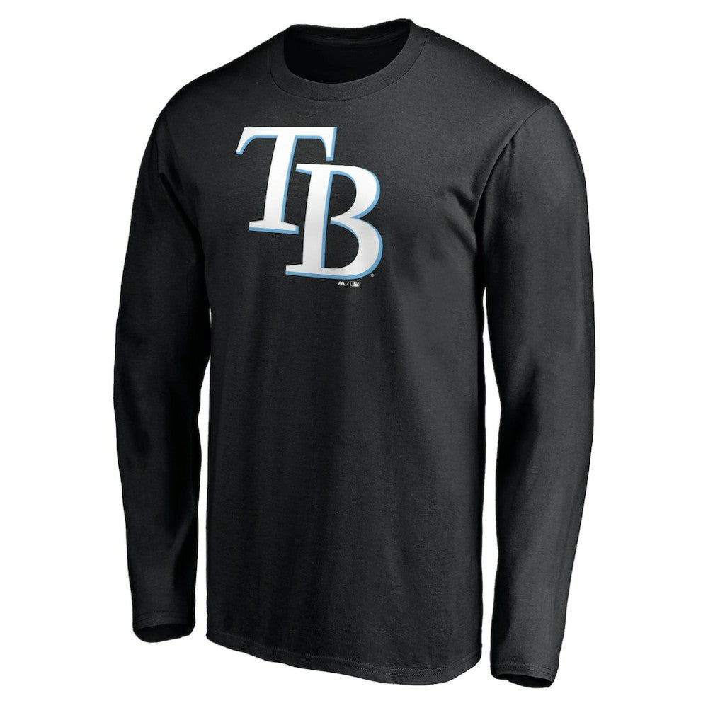 Black Tampa Bay Rays Official Team Logo Long Sleeve T-Shirt