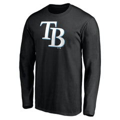 Black Tampa Bay Rays Official Team Logo Long Sleeve T-Shirt
