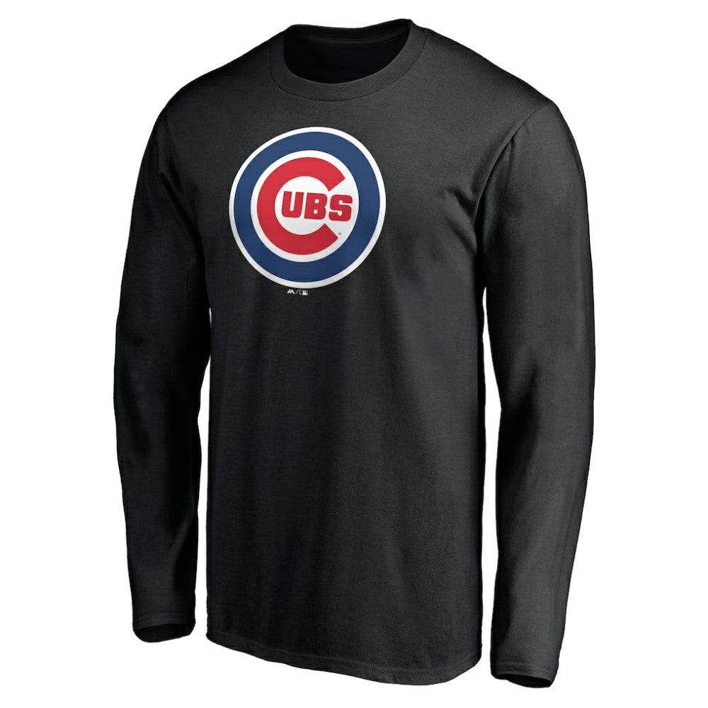 Black Chicago Cubs Official Team Logo Long Sleeve T-Shirt