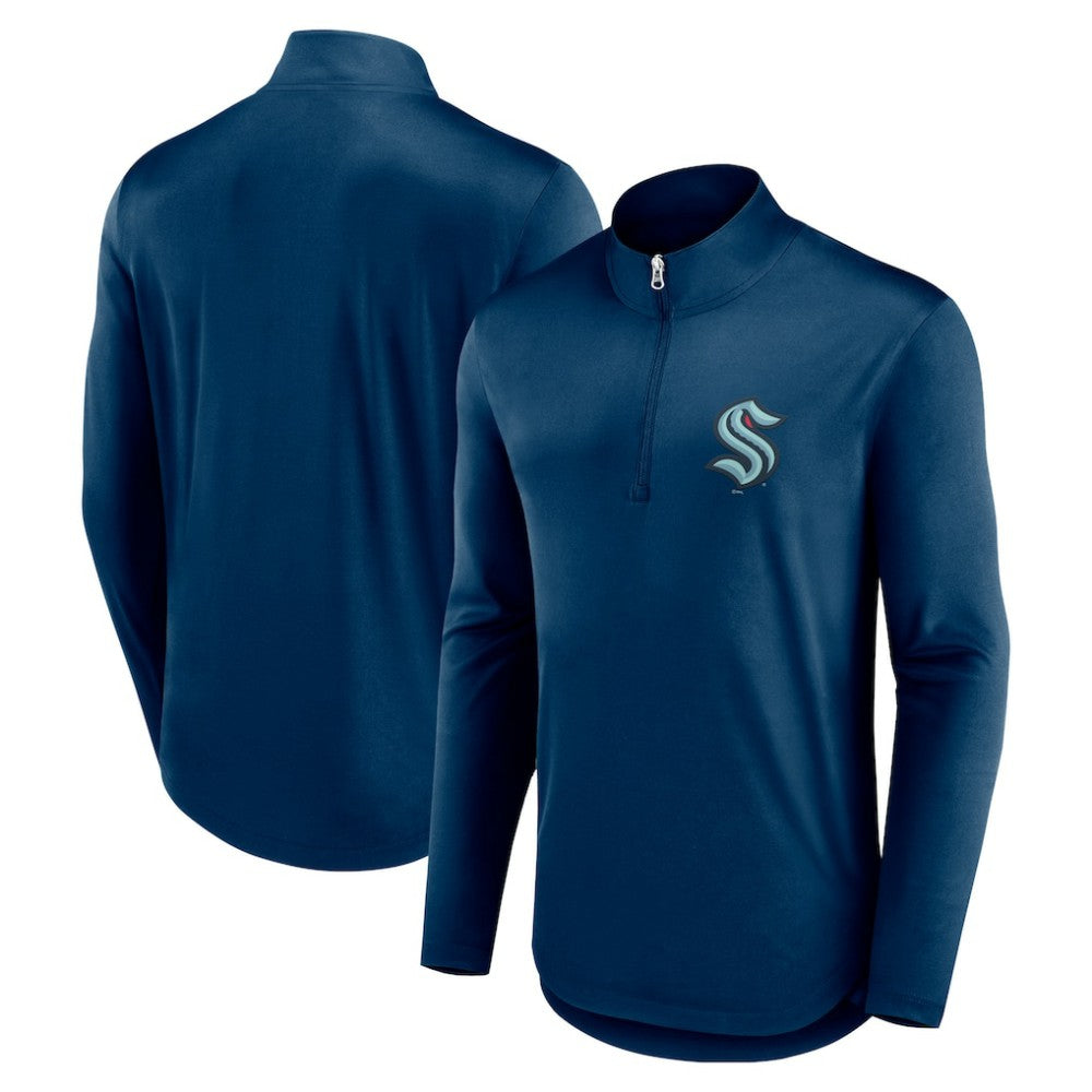 NHL Seattle Kraken Fanatics Mock Neck Quarter-Zip Top