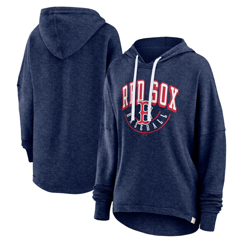 Heather Navy Boston Red Sox Fanatics Women's Luxe Pullover Hoodie
